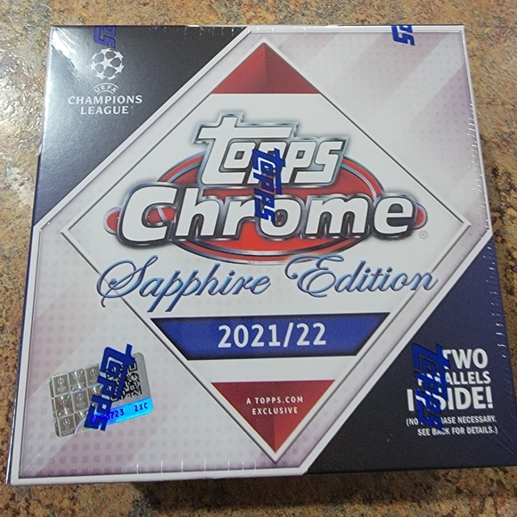 2021-22 Topps Chrome UEFA Champions League Sapphire Edition Box *Sealed* - Picture 2 of 7